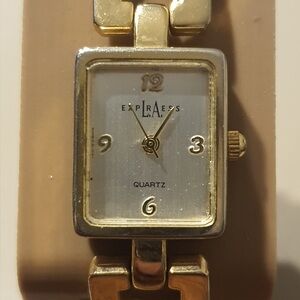 LA Express Goldtone/Silver Stainless Steel Women's Watch